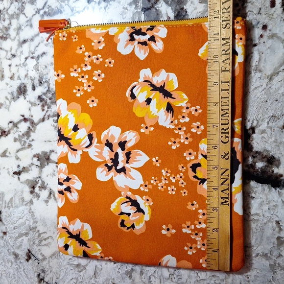 🍊 Rachel Pally Zahara fold over orange floral clutch - Picture 10 of 12